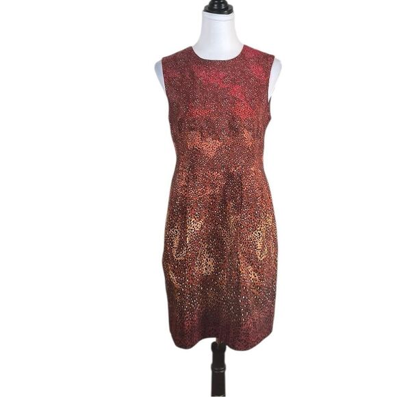 Nanette Lepore Red and Orange Sheath Dress Sleeveless, Size 8 - Picture 1 of 11